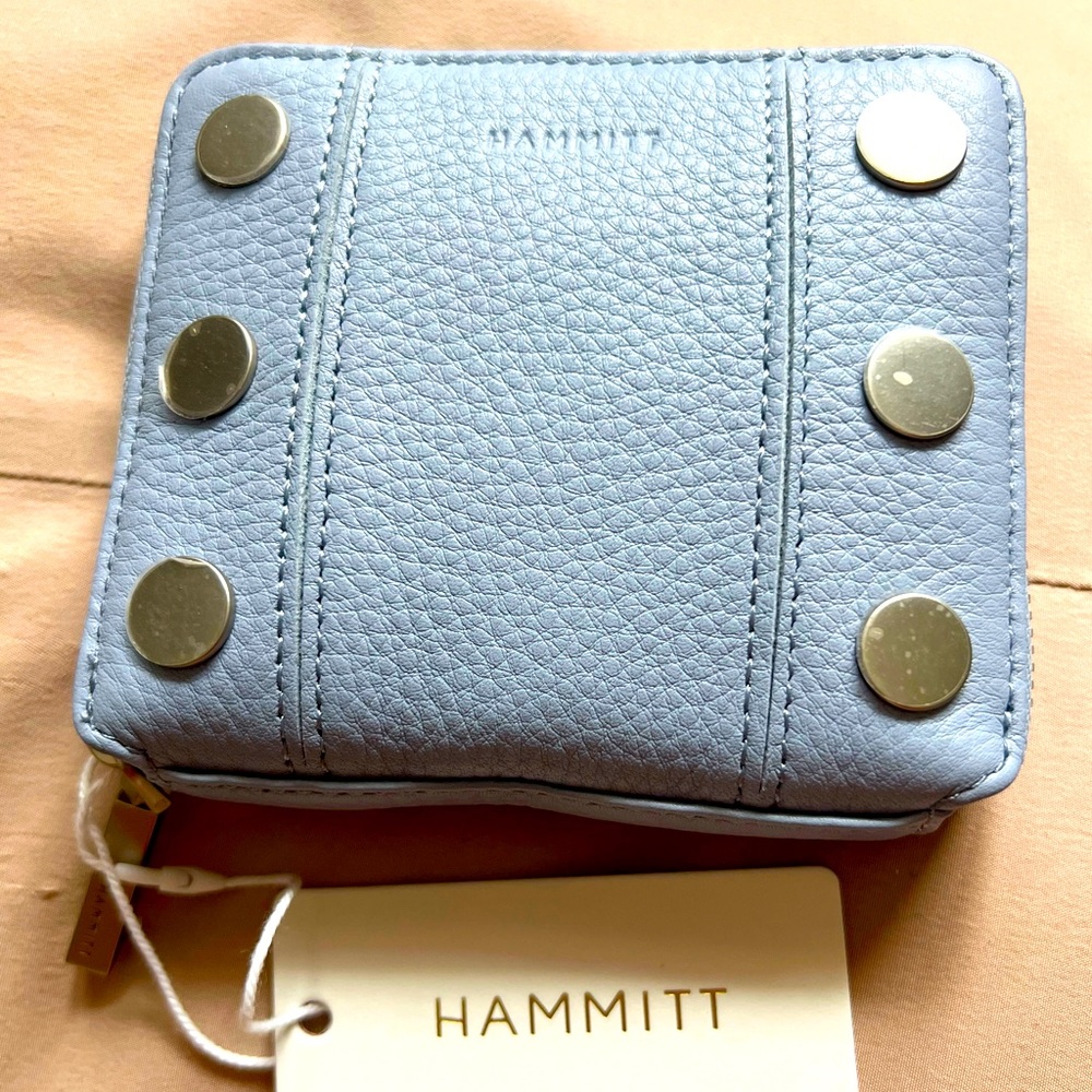 HAMMITT. NEW WITH TAGS. 5 North wallet in Periwinkle. Brushed silver hardware.